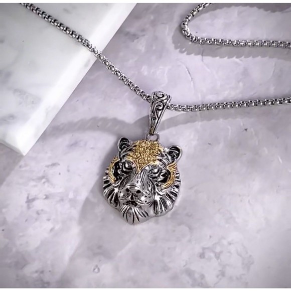 High Quality Fashion Creative Tiger Head Domineering Pendant Mature Man Personal - Picture 9 of 9